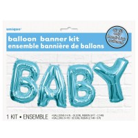 Guirlande de ballons en aluminium Felix Baby Boy bleu glacier