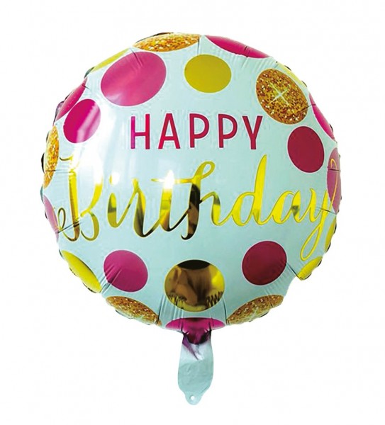 Shiny Happy Birthday folie ballon 45cm