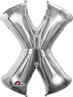 Folieballong bokstaven X silver 88cm