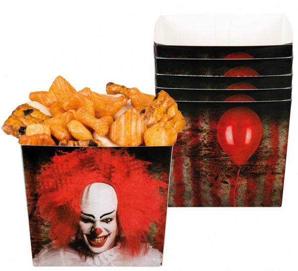 6 horror clown snack boxes 400ml
