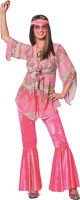 Preview: Pink 70s hippie costume for women
