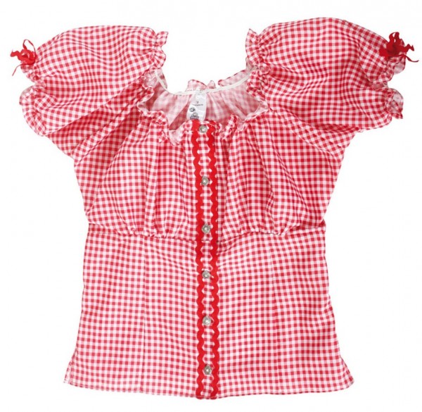 Red white traditional blouse checkered 2