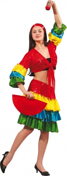 Colorful flamenco ladies costume