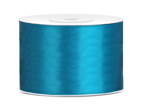 25m satin gift ribbon turquoise 5cm wide
