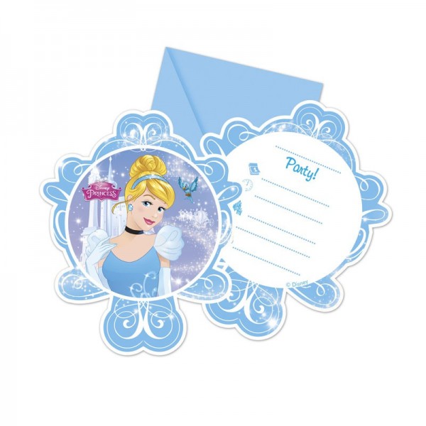 6 Cinderella's Magic Fairy Tale Ball Invitation Cards