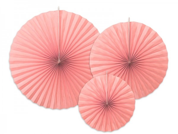 3 paper rosettes Elenor light pink
