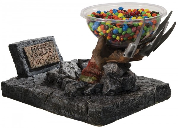 Candy serving Freddy Kruger hand with bowl
