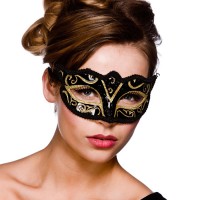 Elegante Augenmaske Verona Schwarz-Gold