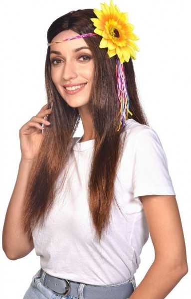 Hippie wig with gerbera