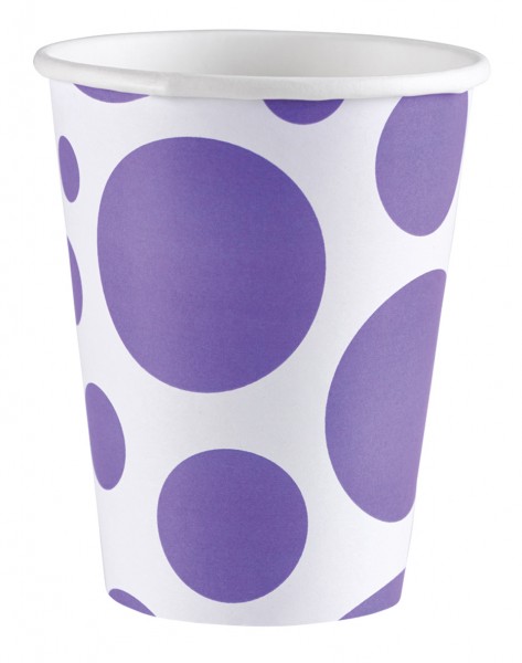 8 sweet dots paper cups lilac 266ml