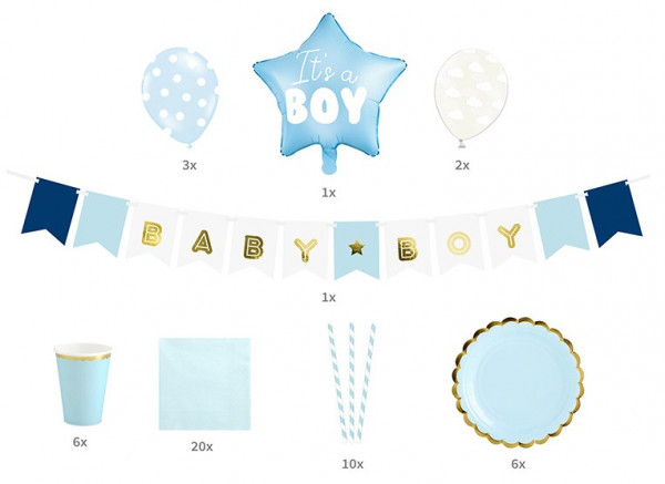 Pakiet Baby Boy Party 49 sztuk 2