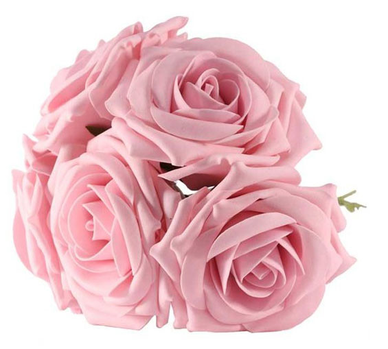 Bukett med rosa rosor 