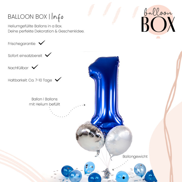 Ballongruß in der Box 5er Set Blau 1 3