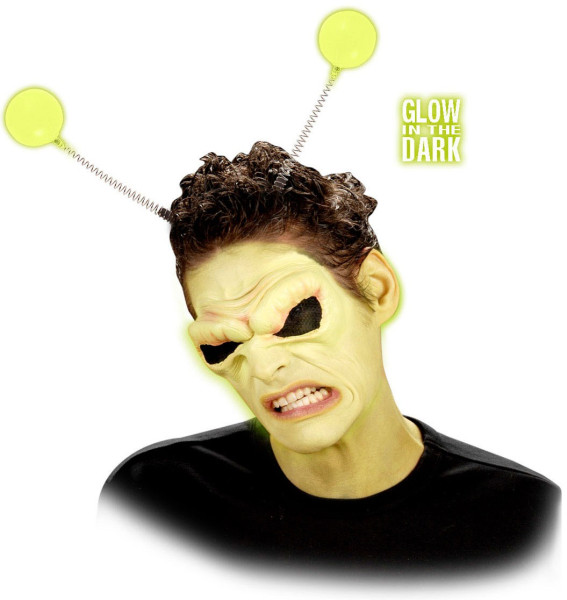 Alien-hoofdband met neongroene antennes 3