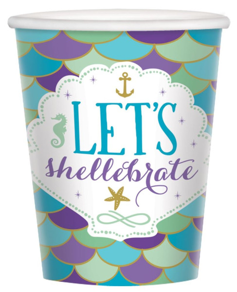 8 cups Shellebrate Mermaid 250ml