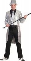 Preview: Sequin tailcoat for men silver