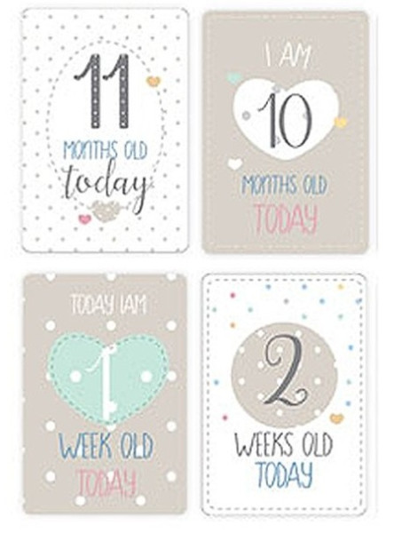 20 Baby Milestone cards for boys