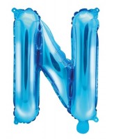 Oversigt: Folieballon N azurblå 35 cm