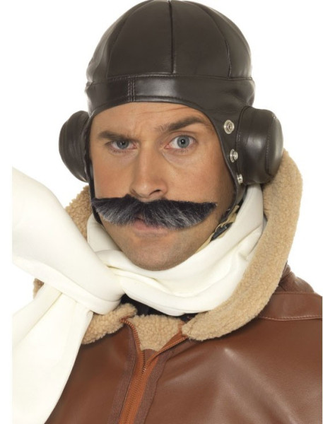 Brązowa czapka pilotka z lat 40. XX wieku