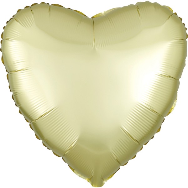 Satijnen hart ballon champagne 43cm