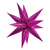 Widok: Balon foliowy Happy Sparkling 3D Star różowy