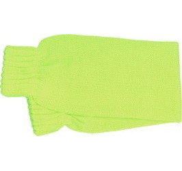 Neon green knitted leg warmers