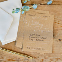 10 invitation cards with envelope Rustic Romance
