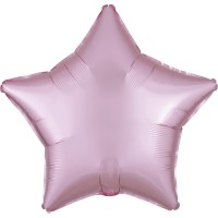 Satijnen sterballon pastel roze 43cm