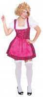 Dirndl costume Ina in pink checkered