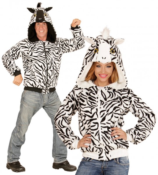 Puszysta przytulna kurtka zebra