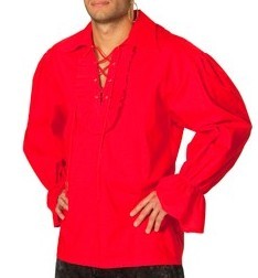 Röd piratskjorta Patricio för män