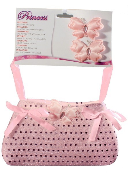 Rosa Prinzessinnen Tasche Mit Haarspangen Für Mädchen
