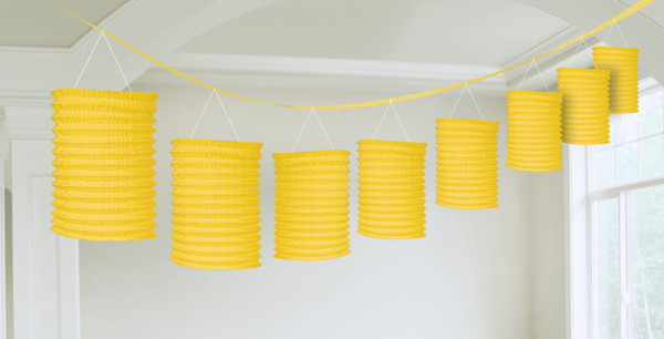 Guirlande de lanternes en papier jaune 365cm