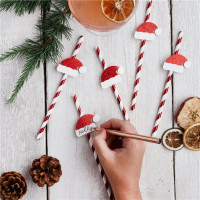 Preview: 20 paper drinking straws with Christmas hats