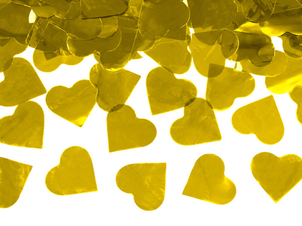 Gyldne hjerter konfetti kanon 60 cm