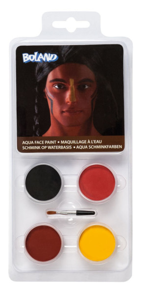 Indianer Schminkfarben Aqua Make-Up-Set