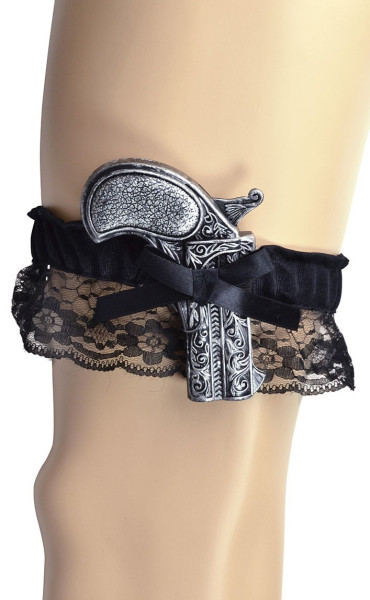 Sexy lace garter with gun