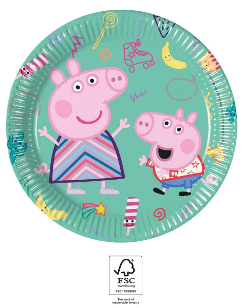 8 Peppa Pig game day paper plates 20cm