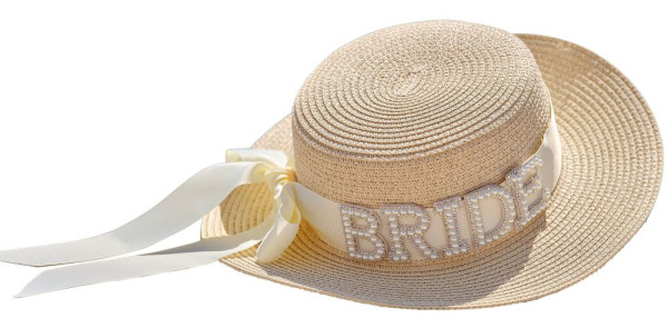 Sombrero de verano de novia de plata brillante