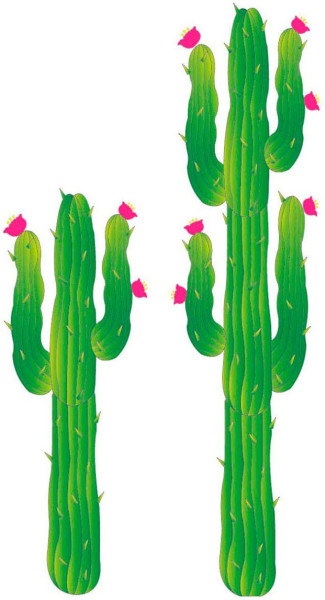 Grüne Kaktus Wanddeko 1,2m / 1,8m