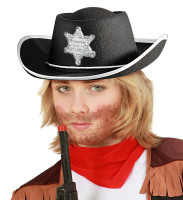 Sort sheriff cowboyhat til børn