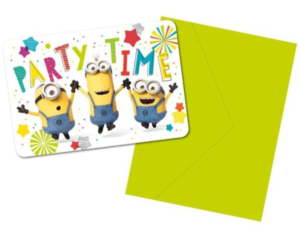 8 Minions Hooray party invitation cards
