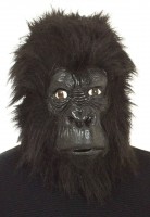 Gorilla latex mask with fur trim