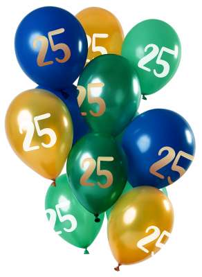 25 Geburtstag 12 Latexballons Grun Gold Party Ch