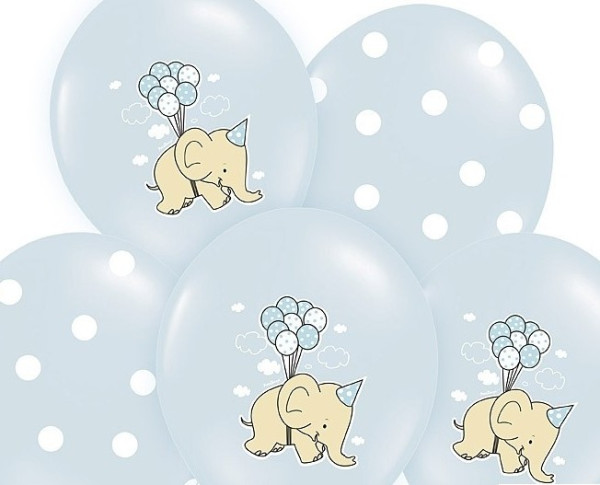 6 Boy Elephant Luftballons 30cm 2