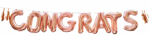 1 Folienballon Schriftzug Congrats roségold