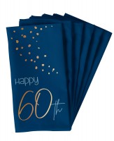 10 Elegant Blue 60th Birthday Servietten 33cm