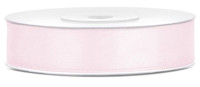 25m satin ribbon, powder pink, 12mm wide