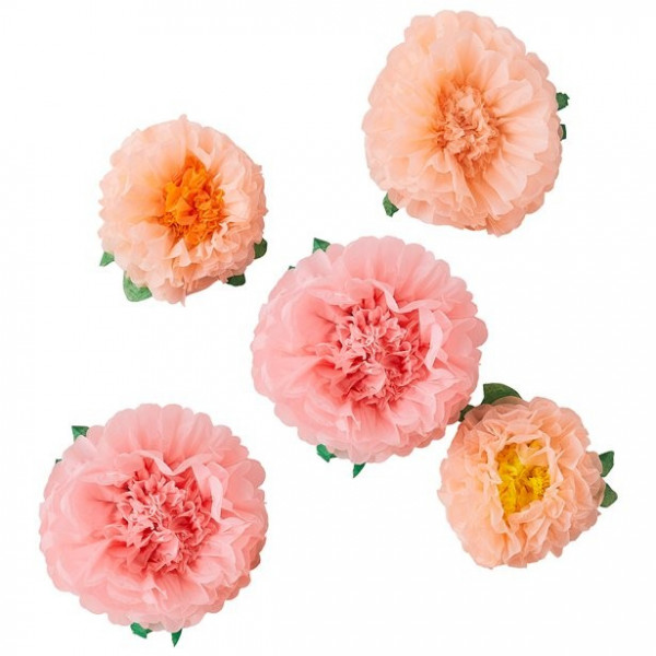 Mélange de 6 fleurs de décoration de pivoine