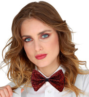 Preview: Glamor glitter bow tie in red
